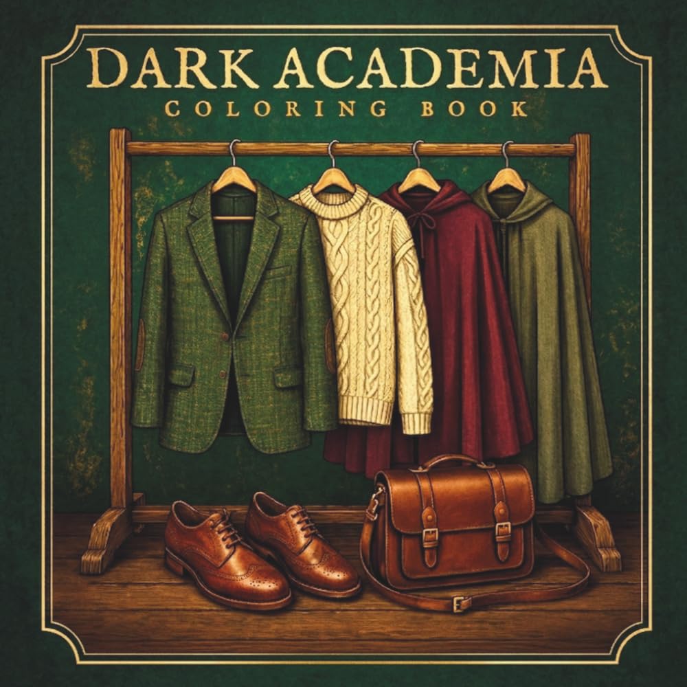 Dark Academia Aesthetic: Easy and Simple Designs for Relaxation, Anti Stress Coloring Book for Adults and Teens, Moody Aesthetic Style (Dark Academia Coloring Book Series for Adults and Teens)
