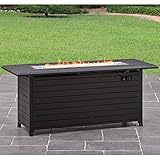 Better Homes and Gardens Carter Hills, Durable and Rust-Resistant Design 57' Rectangular Gas Fire Pit, with Stainless Steel Burner (Rectangular Carter)