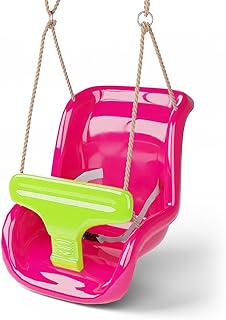 Pink Toddler Swing Chair – Fits Most Frames, Safe & Adjustable Kids Swing Seat with Secure Harness - Outdoor Playground Equipment for Gardens