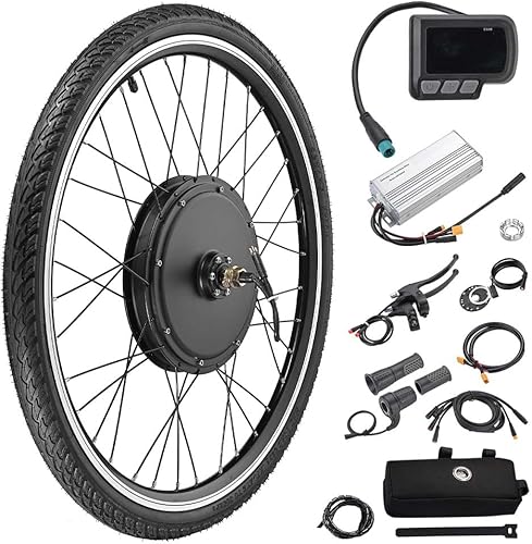 AW Electric Bike Conversion Kit 48V 1000W 26" FrontRear Wheel Powerful Motor E-Bike Conversion Kit Dual Mode Controller WLCD Display Twist Throttle