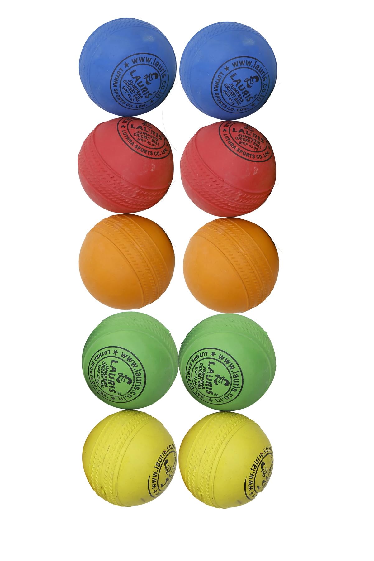 LAURIS Cricket Rubber Ball for Kids Adults for Practice Training and Tournament Gully Indoor Outdoor Pack of 10 Pieces in Different Colors (B0D7TMZ42R) Amazon Price History, Amazon Price Tracker