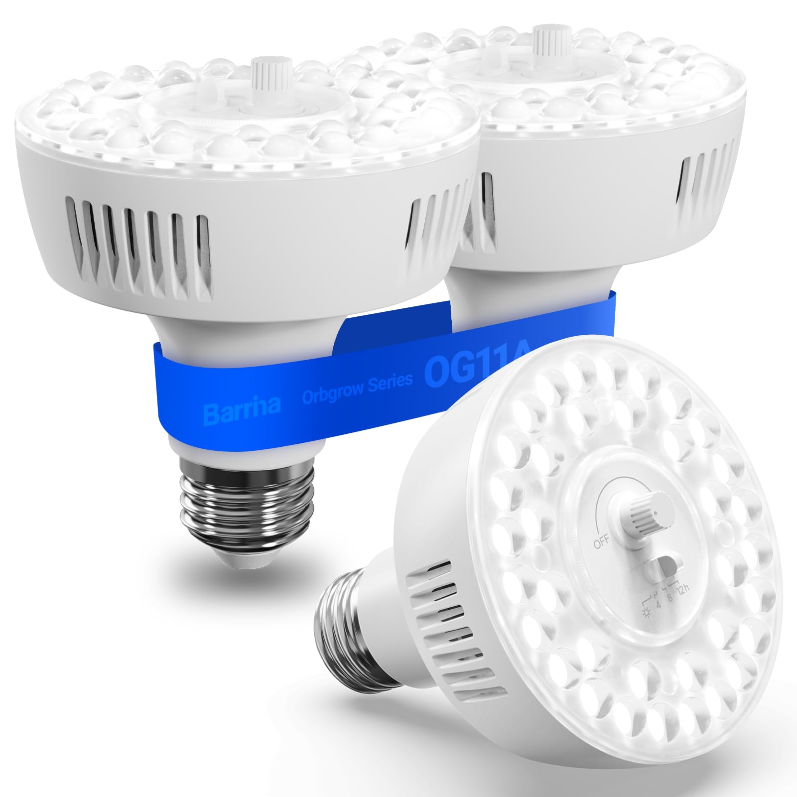 Barrina OG11A Grow Light Bulbs for Indoor Plant, 5000K 11W, 3 Packs, White