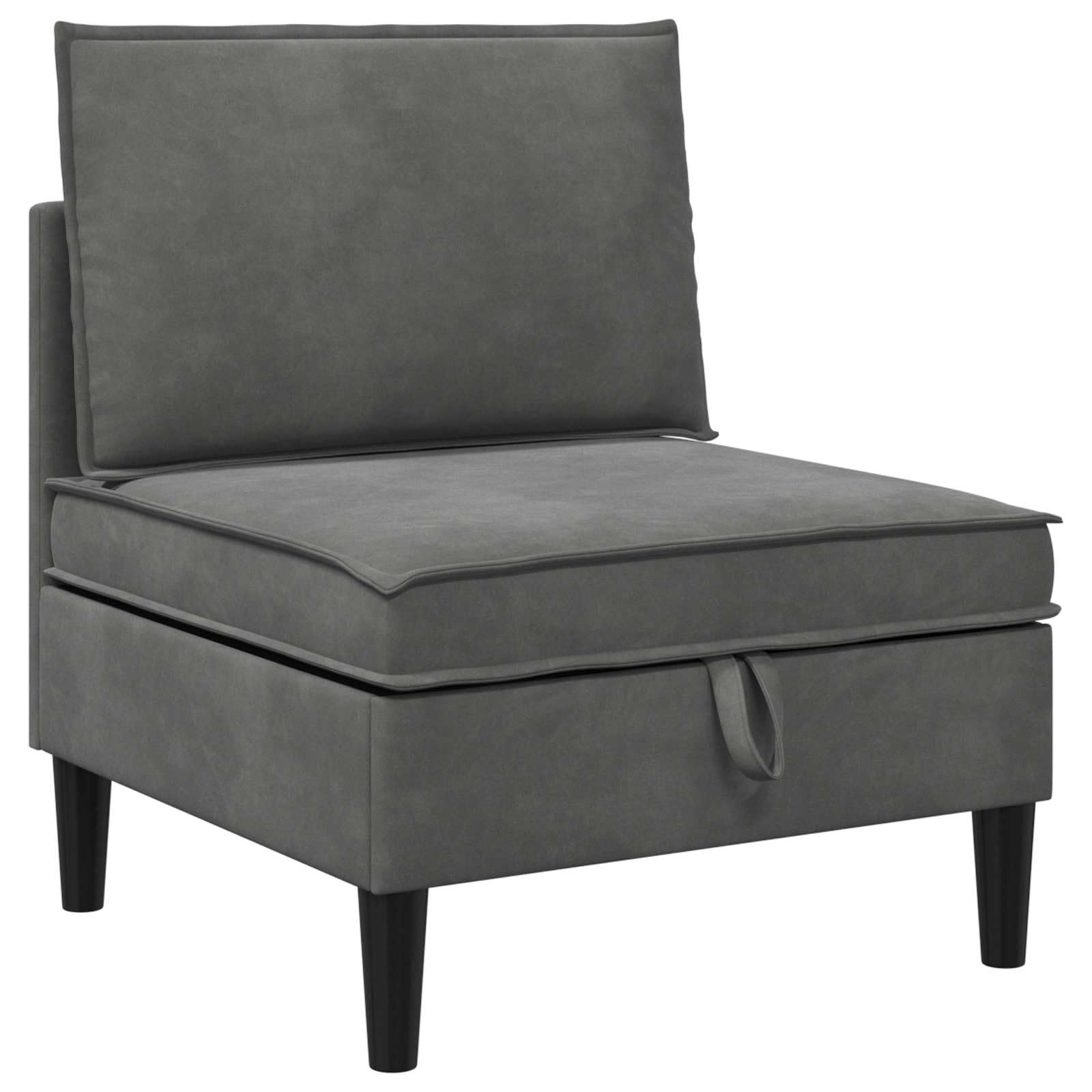 Conjunto de muebles de salón de 4 piezas gris oscuro aterciopelado, sofá moderno con asientos tapizados y almacenamiento, Fusion Terciopelo y contrachapado para durabilidad y elegancia, diseño