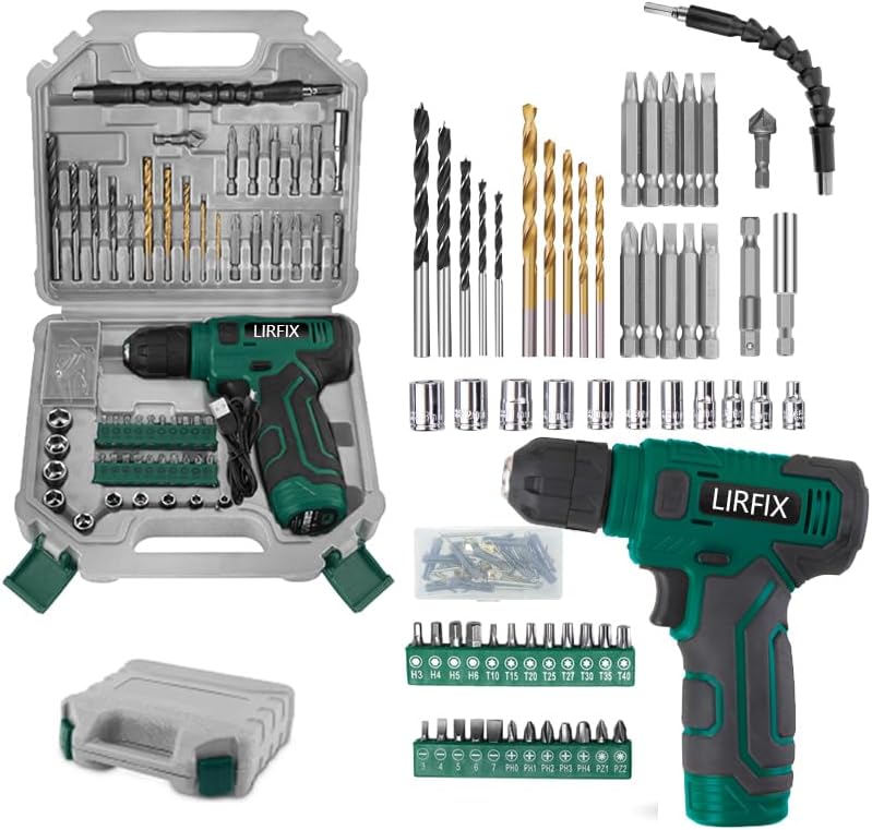 110-piece green 8V electric screwdriver tool set, portable toolbox, including drill bits, sockets, and screwdriver bit sets, accessories, woodworking drilling tools, men's exclusive tool set