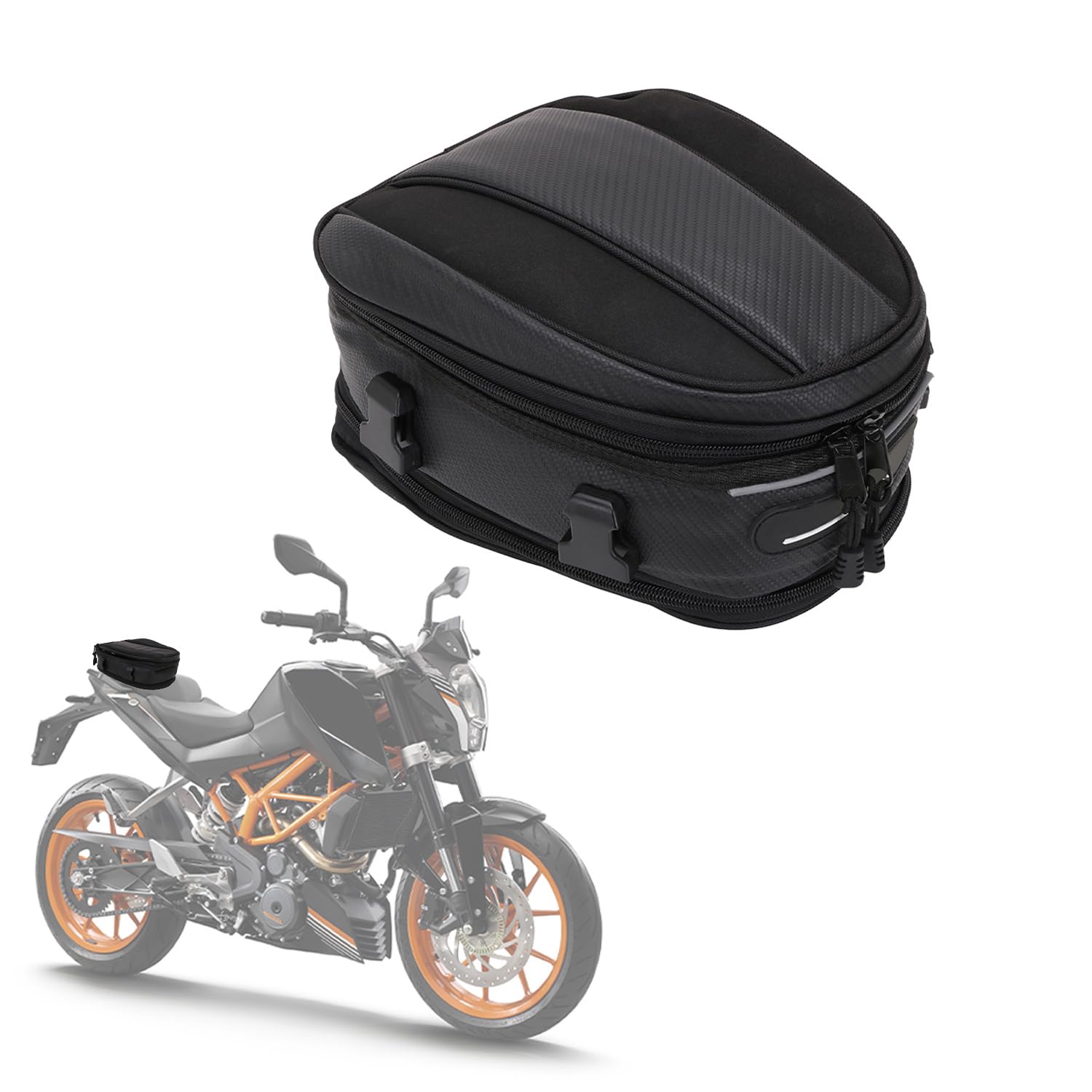 JFG RACING Motorcycle Rear Seat Luggage,Tail Bags Rear Seat Bag Luggage Saddle Bags Multifunctional PU Leather Bike Bag Sport Backpack