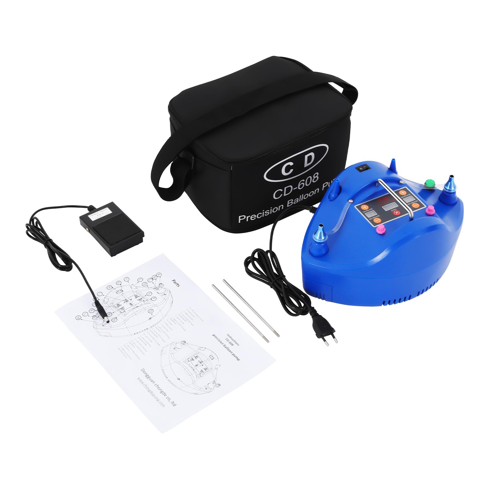 Pompa elettrica per palloncini, pompa per palloncini da 1200W con pedale, pompa per palloncini portatile a doppia uscita per gonfiare palloncini per decorazioni per feste, matrimoni, compleanni e