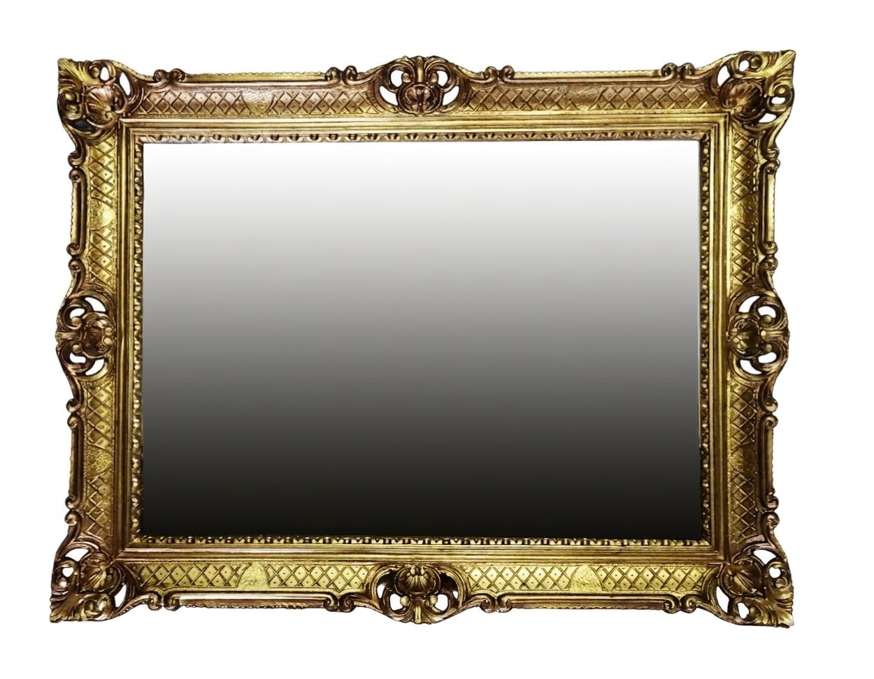 Specchio da parete barocco, dorato, 90 x 70 cm, stile barocco, rococco, shabby chic, con decorazioni ornamentali, grande specchio antico per corridoio, bagno, camera da letto, decorazione da