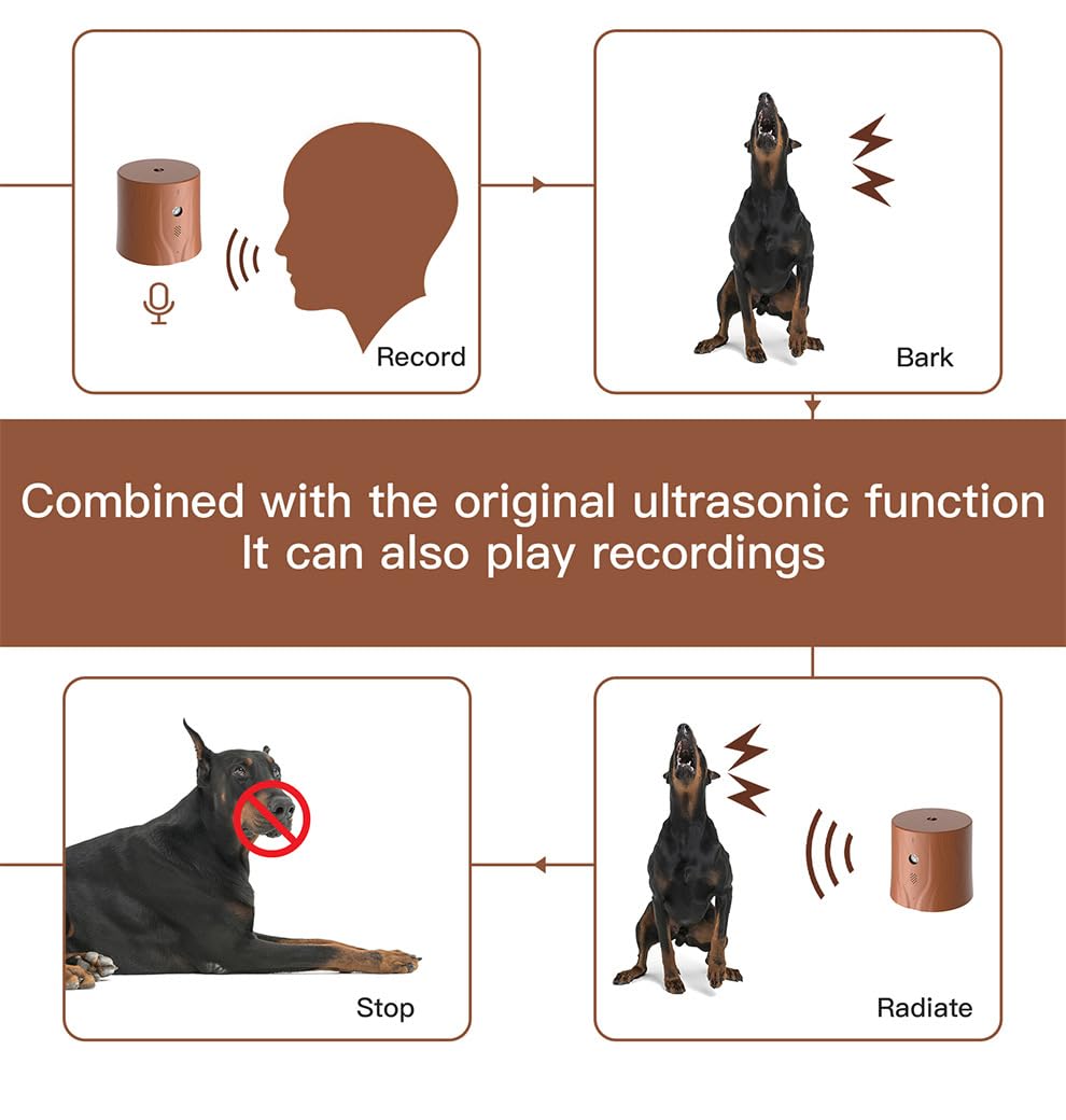 Dispositivo deterrente per l'abbaio di cani ad ultrasuoni per esterni e interni, fischietto elettronico automatico per cani vicini silenziatore per cani dispositivo anti abbaio per cani