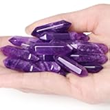 10 PCS Amethyst Crystals Set Wands Polished Healing Crystal Stones Bulk Natural Hexagonal Pointed Reiki Energy Balancing Meditation Therapy Wand Gift