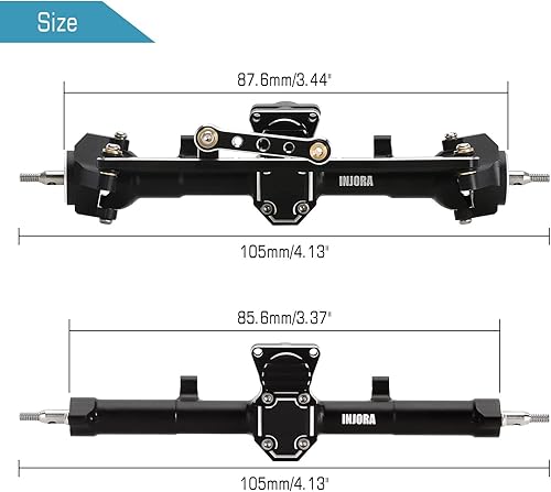 Miniatura 5 de INJORA +Eje delantero y trasero extendido de 0.157 in para pieza de actualización axial SCX24