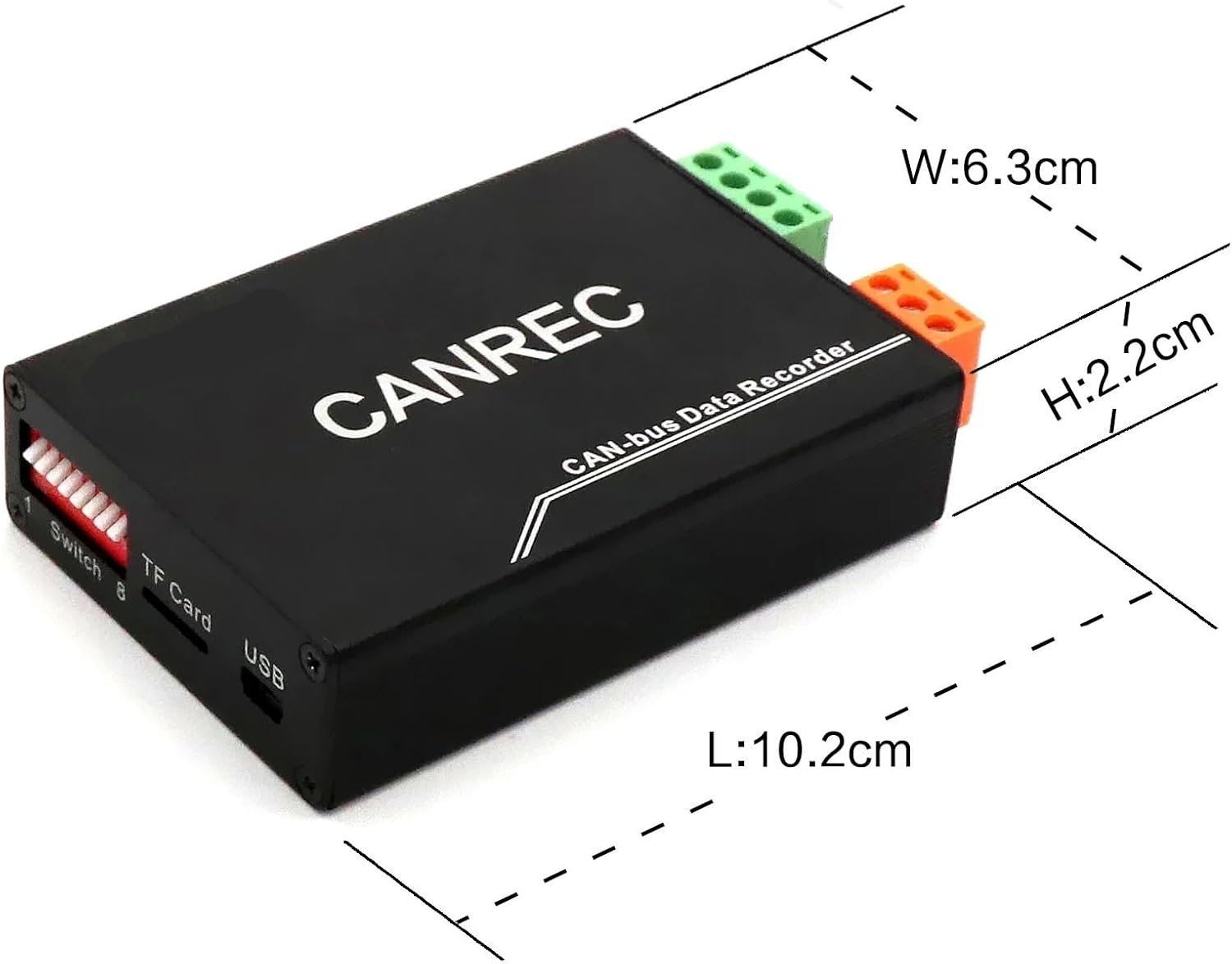 1pcs CAN Bus Recorder CAN Data Storage Module CANREC Offline Playback Offline Storage SD Card TF Card(1 ch CAN Logger)