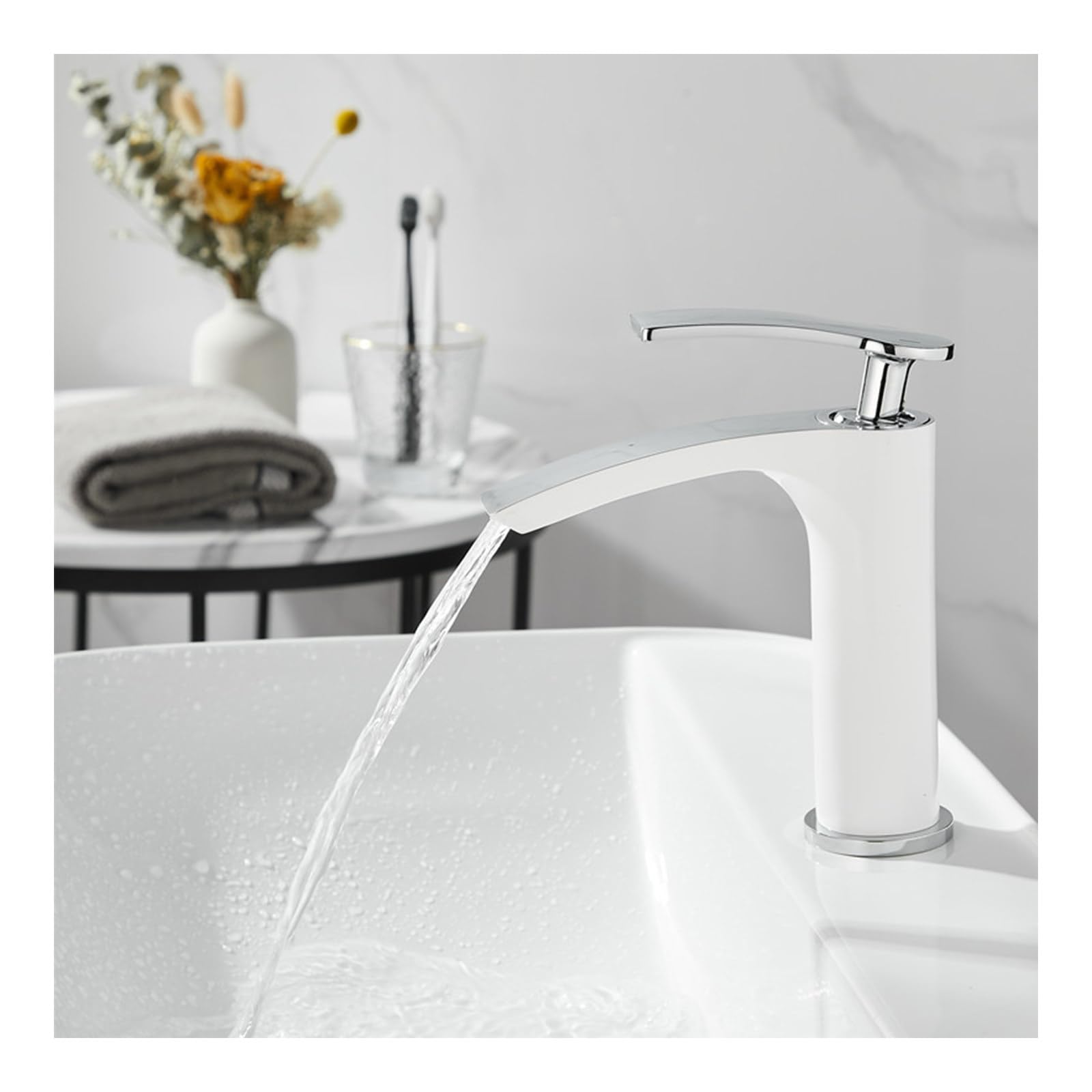 Mitigeur lavabo colonne anti-éclaboussures pour chambres d'hôtes