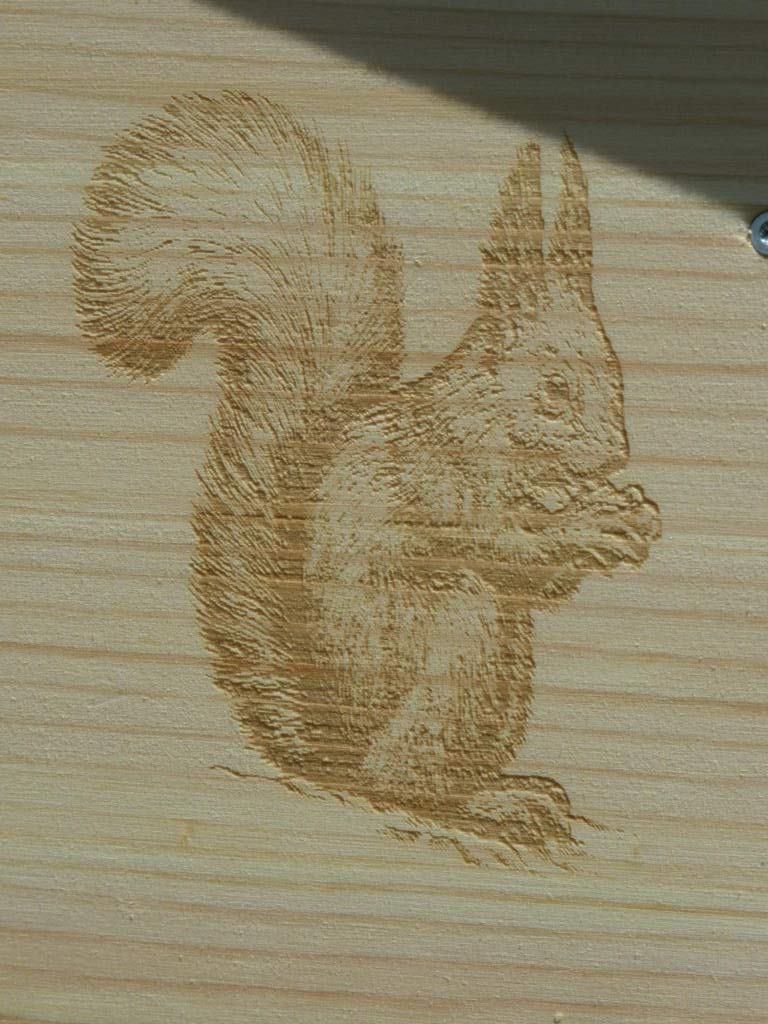 XXXL Echhörnchen Kobel/Futterhaus hochwertigem Vollholz, niederbayerisches Qualitätsprodukt vom Schreiner, Imprägniert (Futterhaus imprägniert mit Ständer)