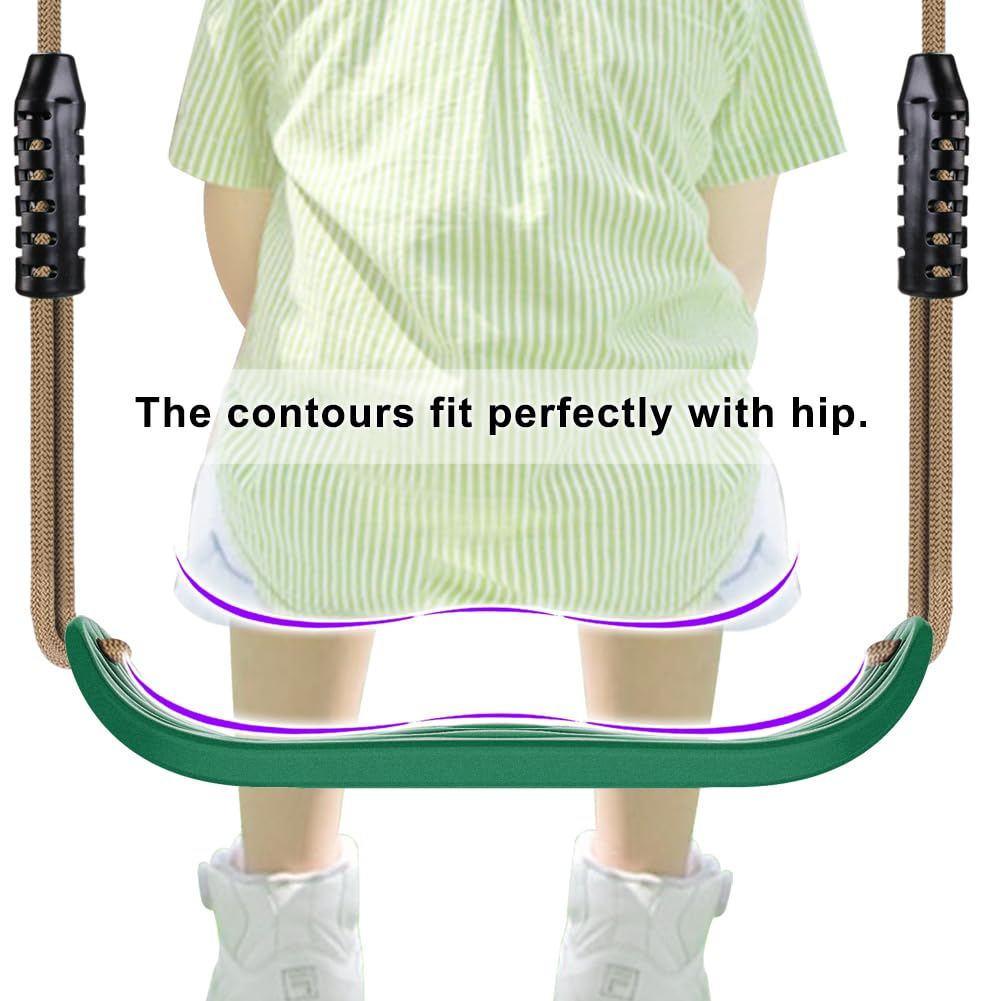 SELEWARE Paquete de 2 Asientos de Columpio de plástico Resistente con Cuerda Ajustable y conexión rápida, Accesorios de Repuesto para niños y Adultos, Columpio de árbol de Patio Trasero para