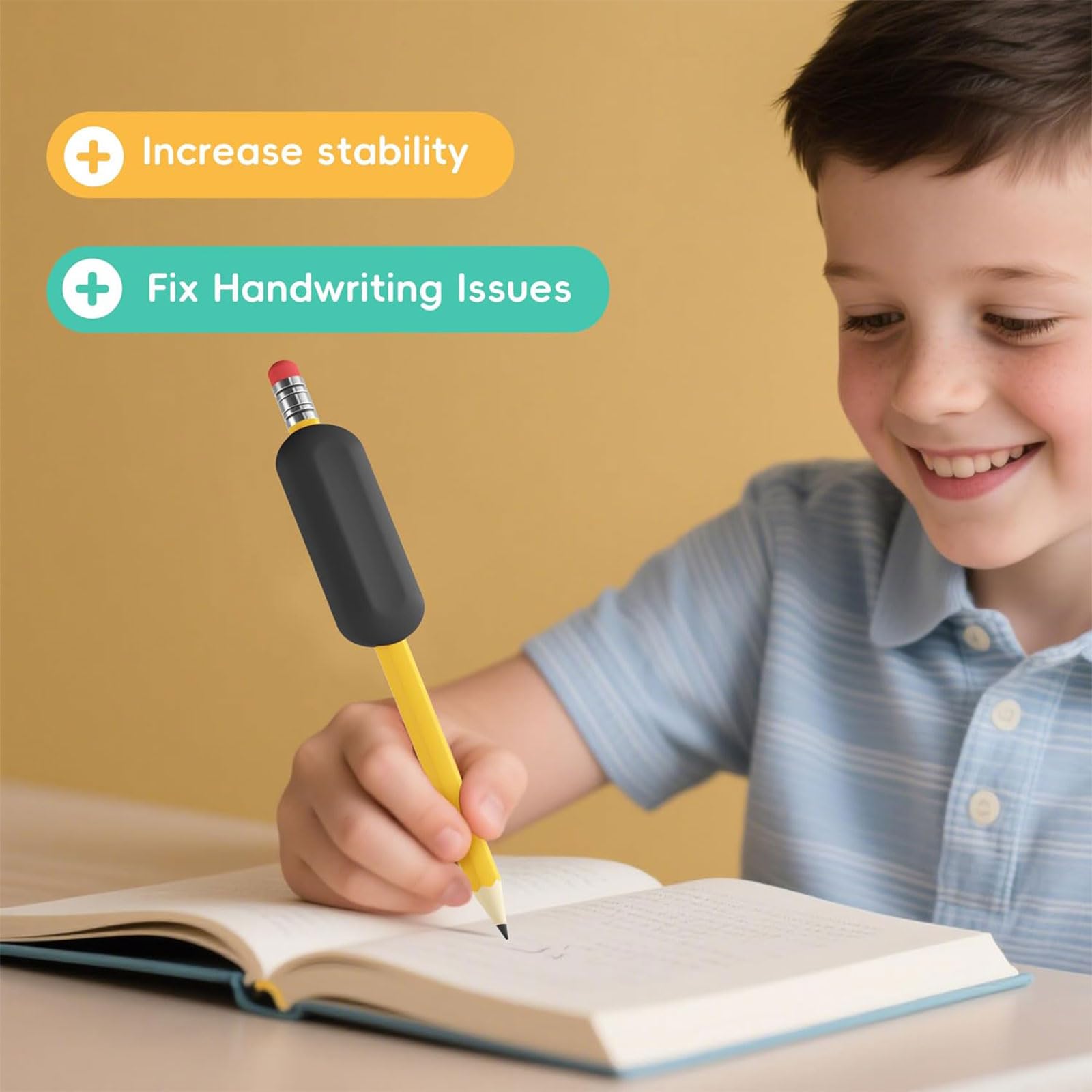 Confezione da 3 impugnature per Matita ponderate, ausilio in Silicone per Bambini, Anziani e Persone con Esigenze Speciali, migliora la Scrittura con abilità motorie Fini