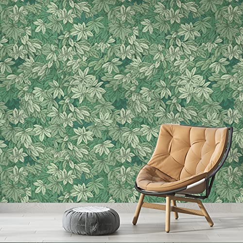 Jiffdiff Green Wallpaper Peel And Stick Vintage Dense Privet Hedge Leaf Wallpaper Removable Contactpaper For Bathroom Corridor Home Wall Decor Covering 13Sq Ft #TOP13