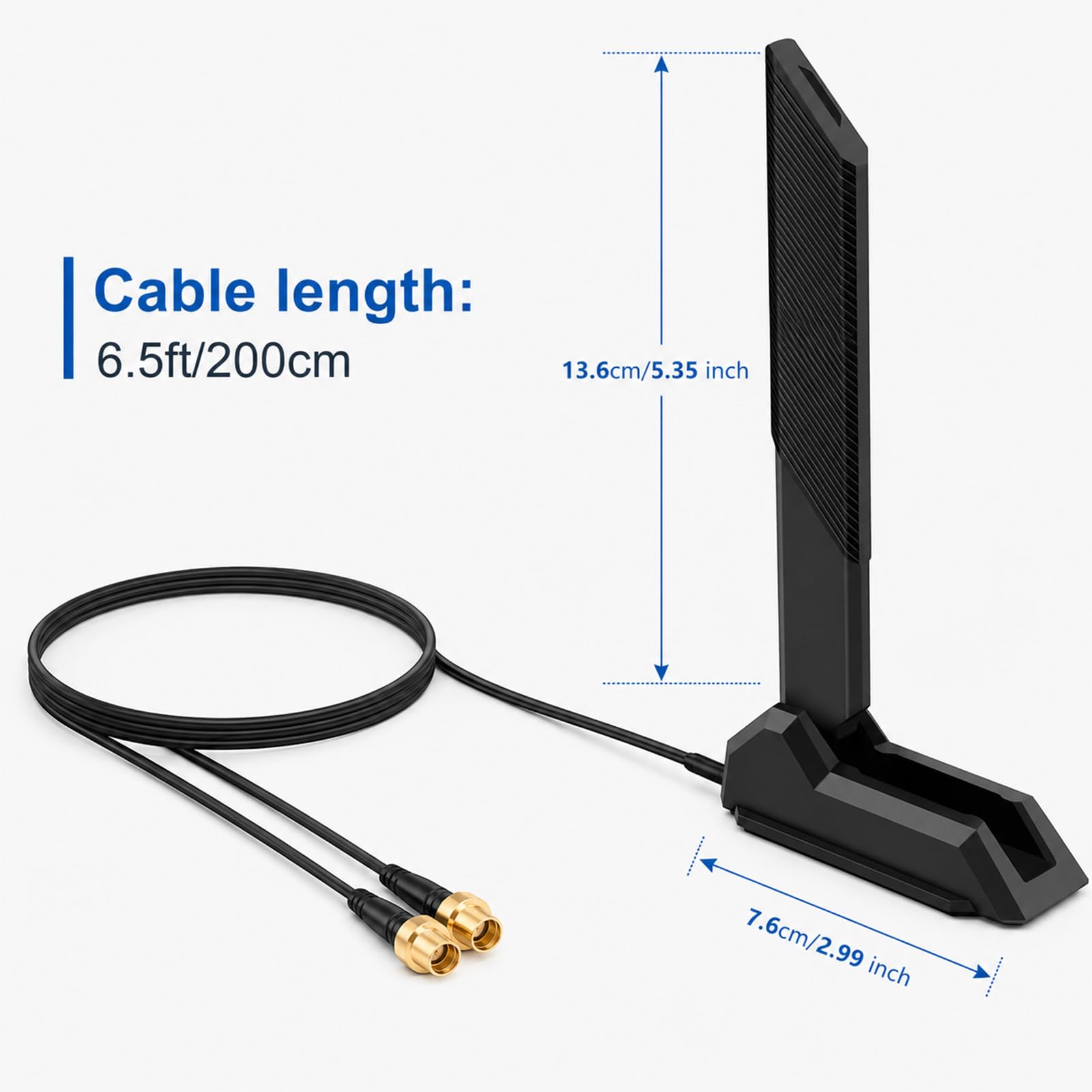 WiFi 7 Gaming scheda madre antenna base magnetica con connettore push-on (non RP-SMA), Kaunosta