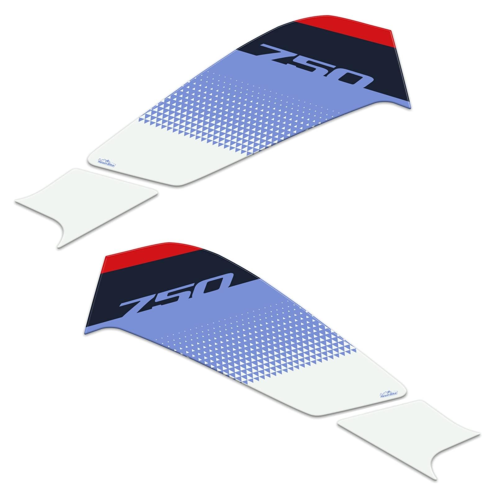 Resin Bike Autocollant Moto compatibles avec Honda Transalp XL 750 2023-2024. Protections Latérales de Genoux Réservoir de Moto Contre Les Chocs et Les Rayures. Paire d'autocollants 3D en Résine
