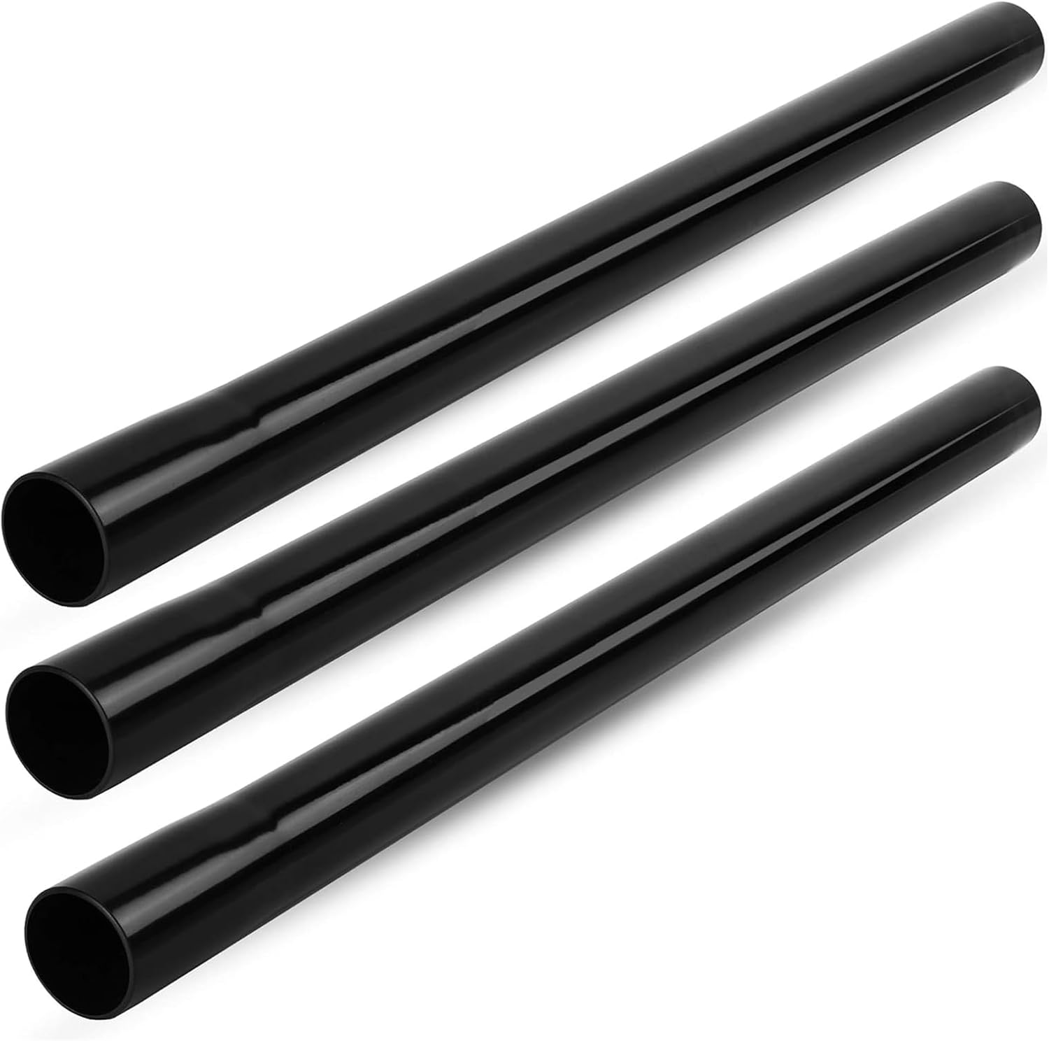 3 PCS Vacuum Extension Wands 1 1/4 inch & 1 3/8 inch Vacuum Accessories 1.25 Inch Extension Wands Attachments 15" Black Smooth Finish Plastic Wand Vacuum Pipe Tubes for Shop Vac Wet/Dry Vacuums