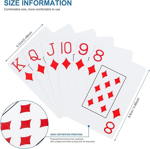 Miniatura 2 de SWINILAYA Paquete de 2 cartas de juego  Cartas de plástico impermeables HD, cartas de póquer de índice jumbo, cartas de póquer para fiestas, familia
