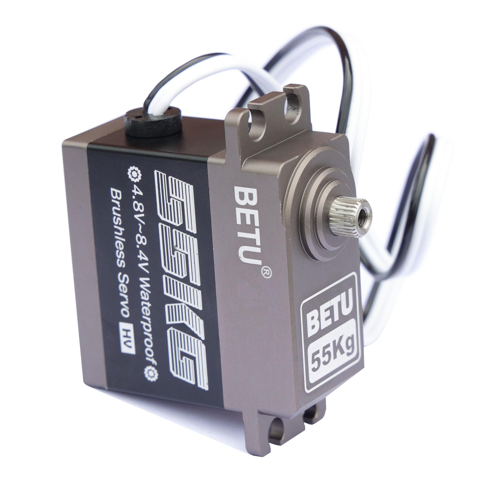 BETU Servo sin escobillas de 55 kg, resistente al agua y servo de alta velocidad, servo RC compatible con 1/5,1/6, 1/8, 1/10 RC coche/robot/barco/avión