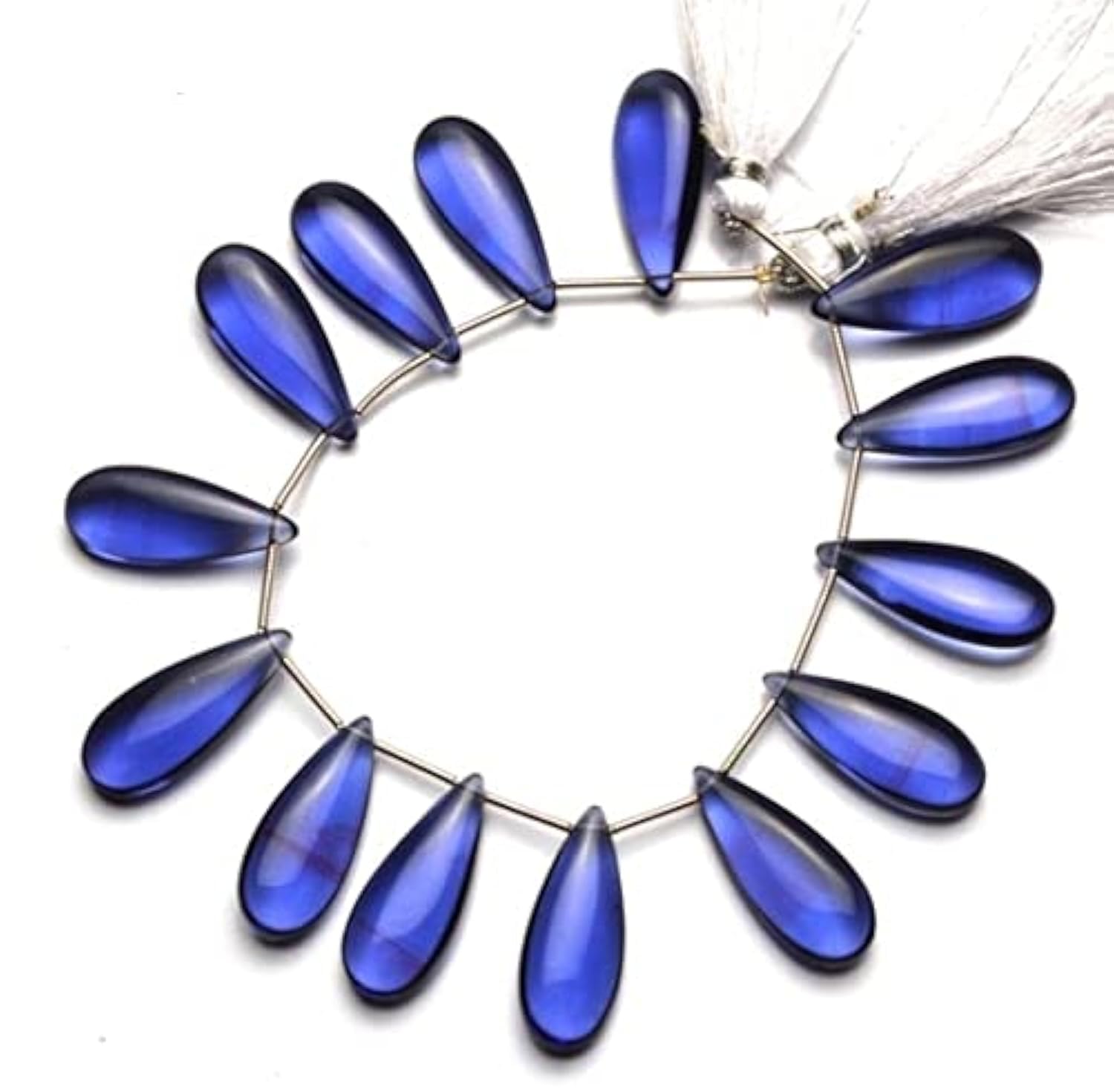 Perles tanzanite hydro quartz 10x25mm en forme poire pour la création de bijoux DIY