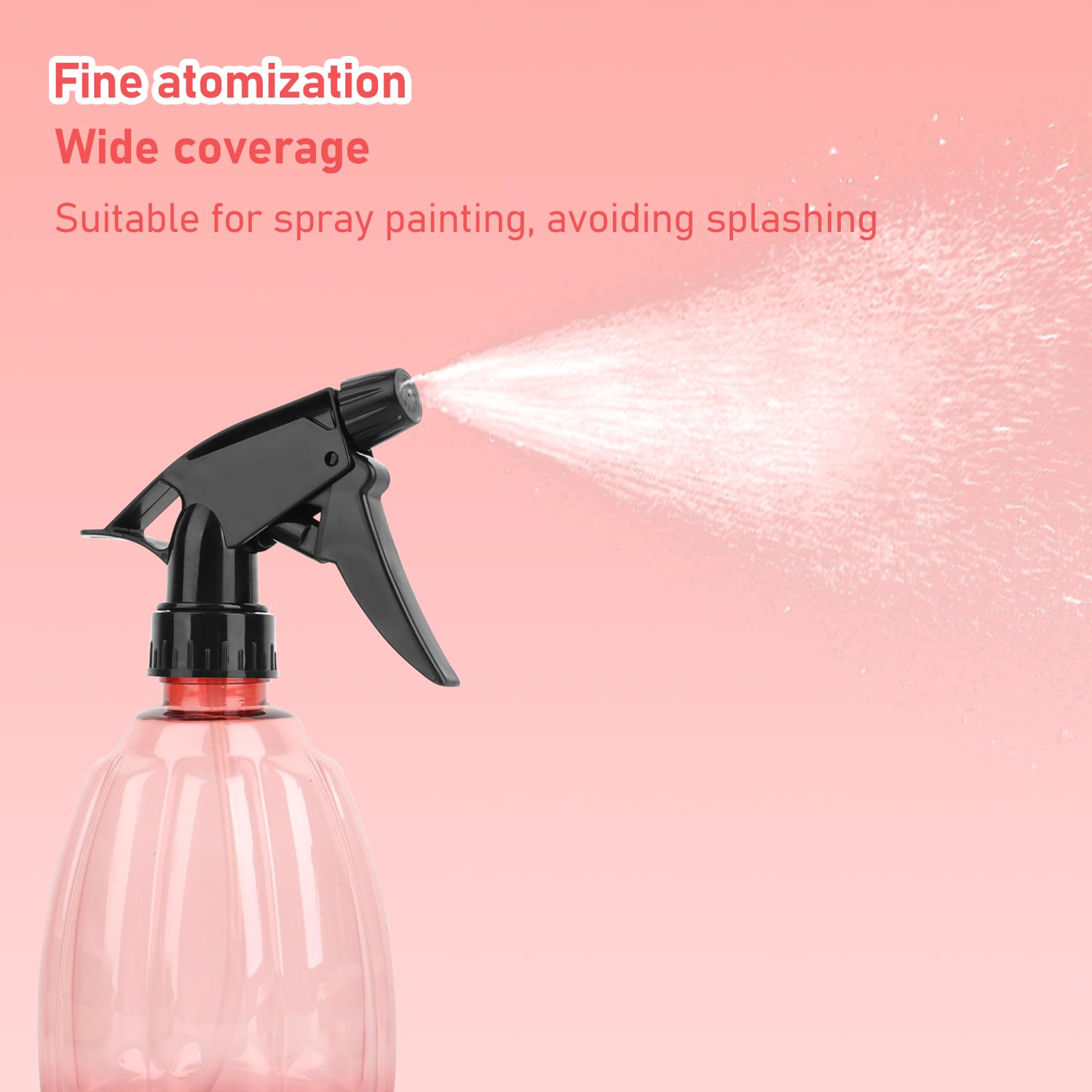 RISVOWO 3 Pezzi 500ml Spruzzino Nebulizzatore, Flacone Spray Vuoto, Vaporizzatore Acqua, Trasparente Plastica Grilletto Spruzzatore per Pulizia Casa, Giardino, Vetri, Capelli, Pulizia