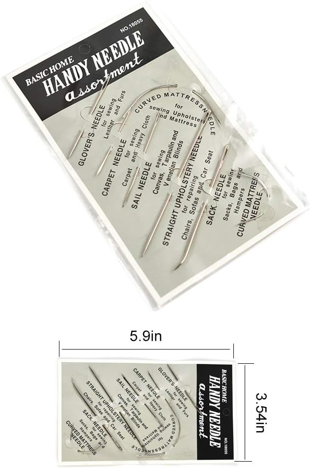 Topus Extra Strong Upholstery Repair Sewing Thread Kit and Heavy Duty Household Hand Needles, Including 7 Styles of Leather Canvas Sewing Needles and 3 Colors Nylon Thread (54 Yard of Each Roll) : Arts, Crafts & Sewing