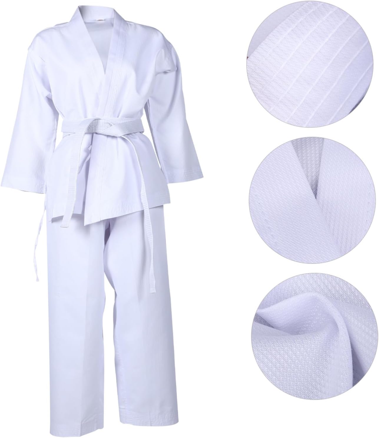 FRCOLOR 1Set Professional Taekwondo Uniform for Adults Sports Costume with Elastic Waist Belt Breathable Quick Drying Training Gear for Fitness Enthusiasts and Martial