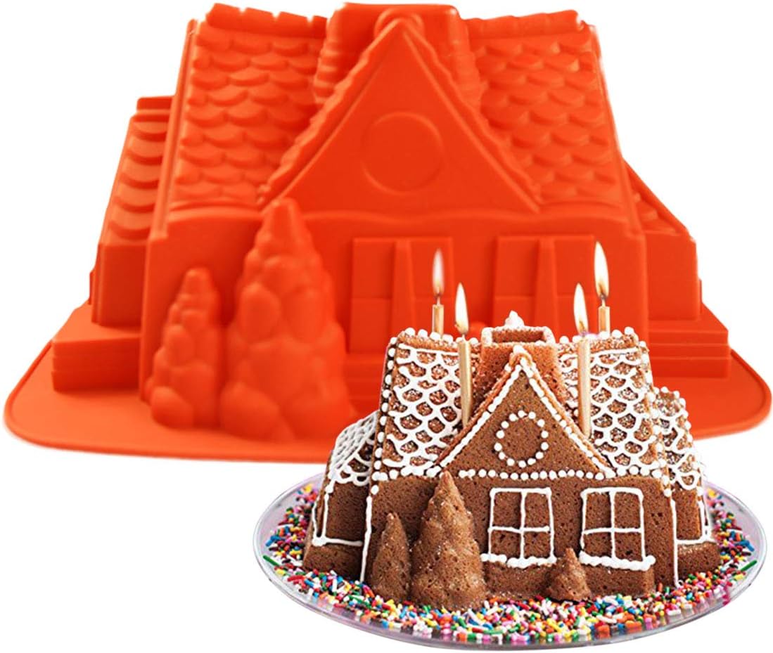PERNY House Mold, Christmas Gift Gingerbread House Silicone Mold