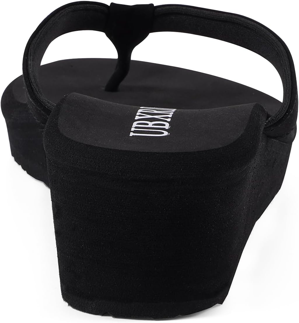 UBXRIN Women's Wedge Flip Flops Comfortable Platform Thong Sandals,Beach Pool Casual Summer Slip-On Shoes - Image 4