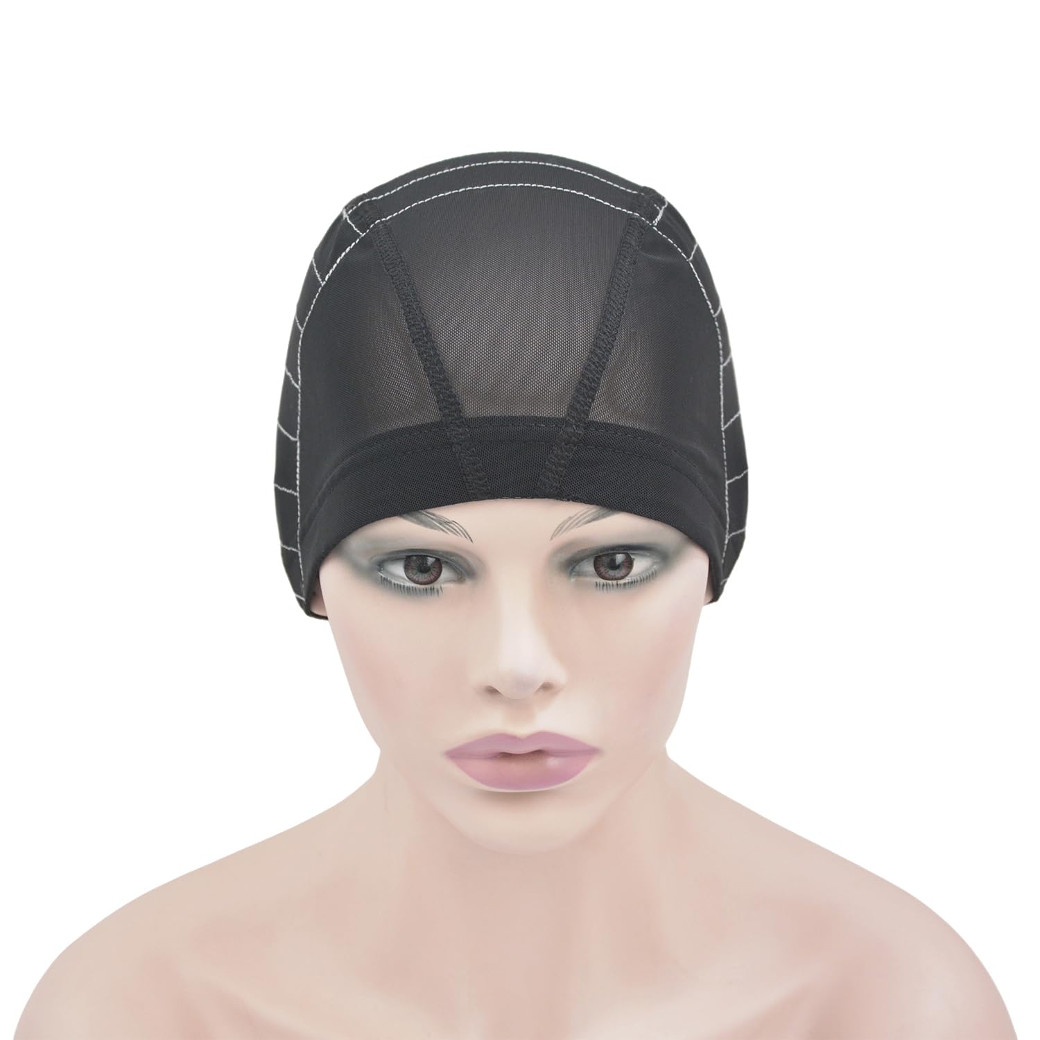 Cappello in filo bianco Elasticità Mesh Cappello Perrucca Cappello per principianti Tessutura per capelli Rete Nero(13x4 M)