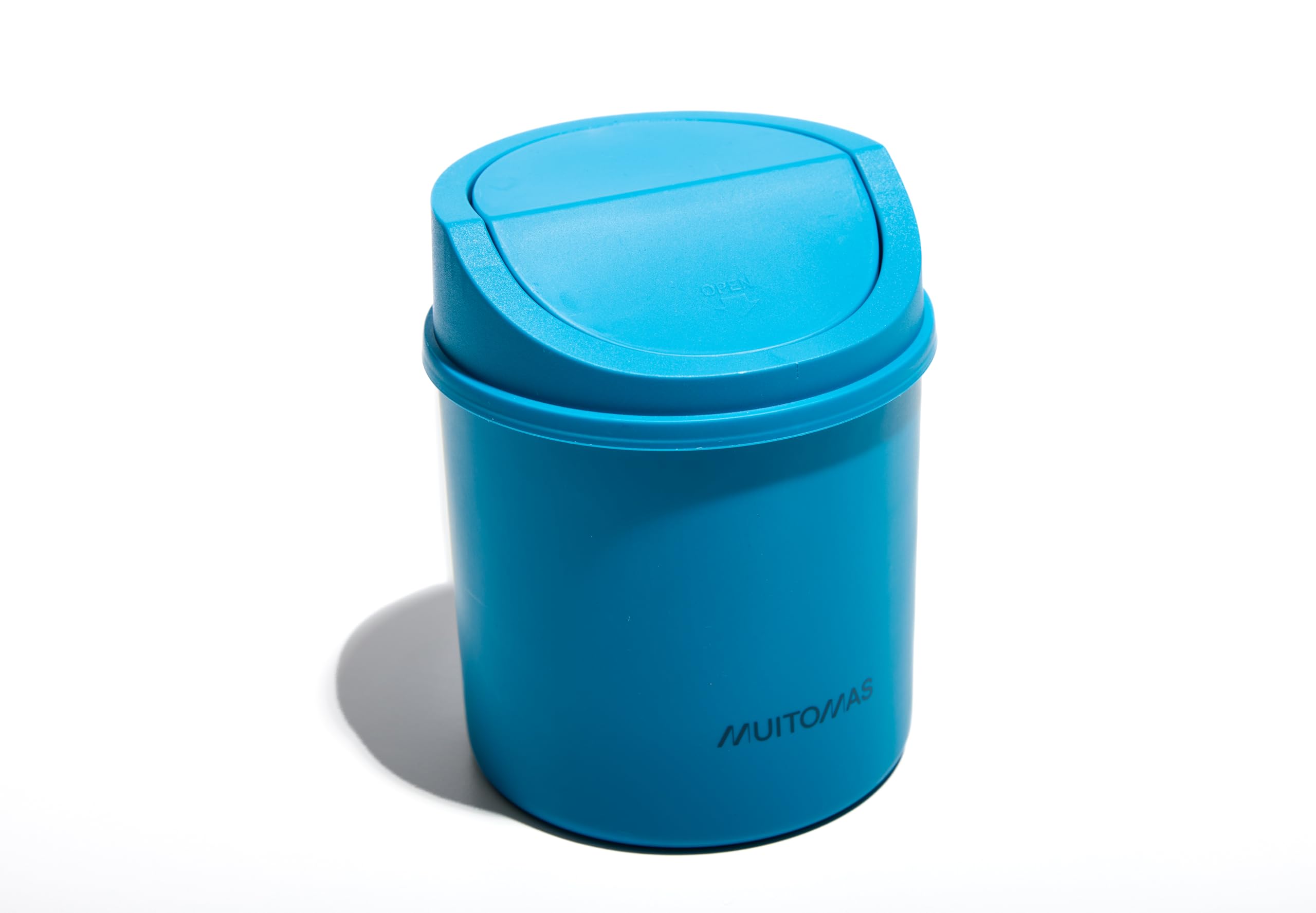 Muitomas, Mini Desk Basket with Hinged Door and Removable Lid Compact Desk and Office 130x130x170mm Petrol Blue