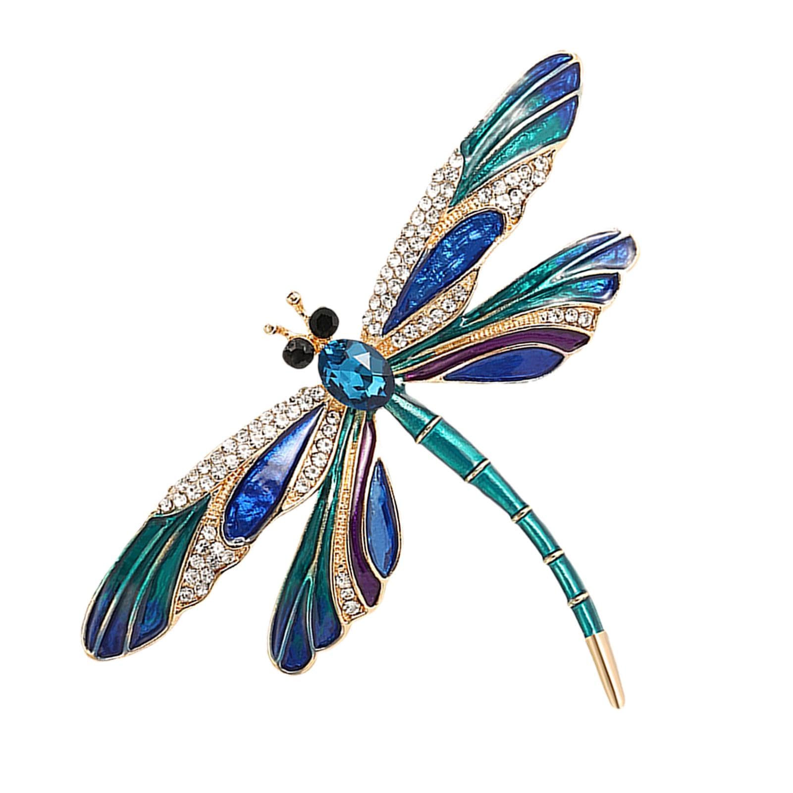 Dragonfly Brooch Pin - Charm Rhinestone Fly Pin | Statement Animal Brooch - Perfect For Birthdays, Valentines, Family, Lovers, Wives, Friends