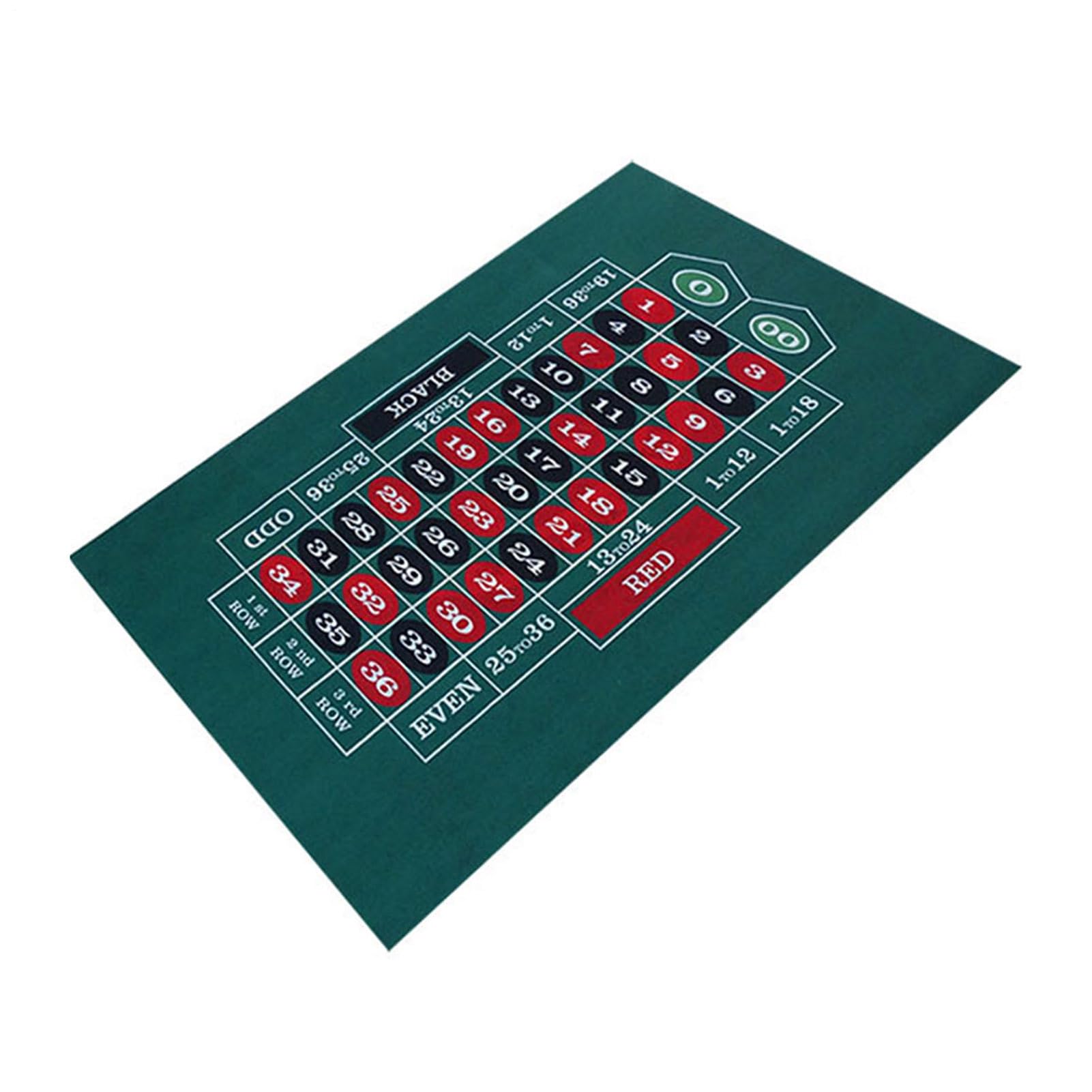Double-Sided Table Top Felt - Blackjack and Texas Hold'em Available Table Mat - Green Tablecloth, Roulette Table Top Layout Play Mat Card Game Accessories