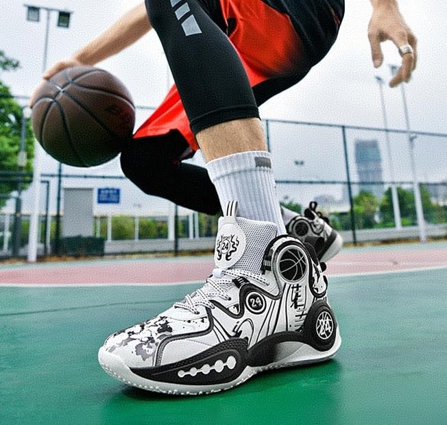 Scarpe da Basket Alte da Uomo, Leggere, Antiscivolo, Resistenti all'Usura, ammortizzanti, con Grip, Scarpe Sportive da Allenamento