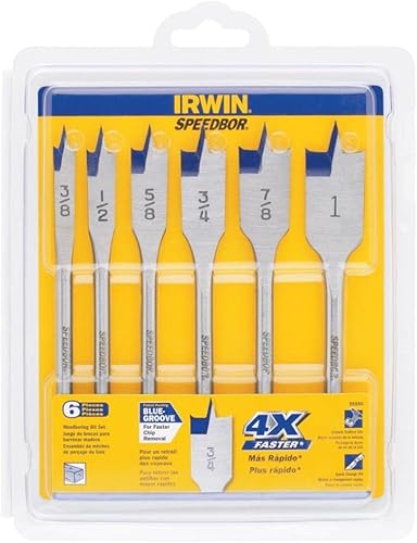 Irwin Tools 1792761 Speedbor juego de broca espada con acanaladura azul profesional con estuche de almacenamiento