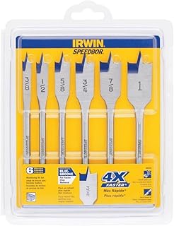 IRWIN SPEEDBOR Spade Wood Drill Bit, Standard-Length, 6-Piece Set (88886)