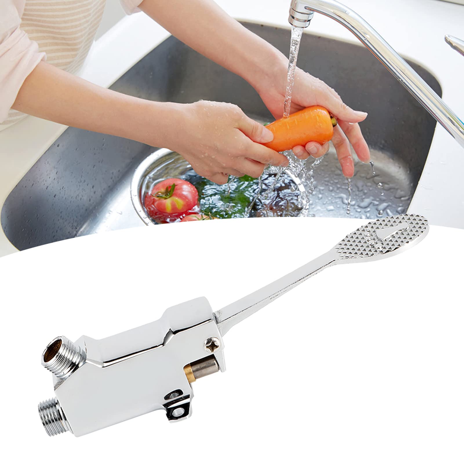 Rubinetto A Pedale Con Filettatura G1/2 - Per Lavandino, Ospedali, Scuole - Senza Contatto Diretto - Foto 8