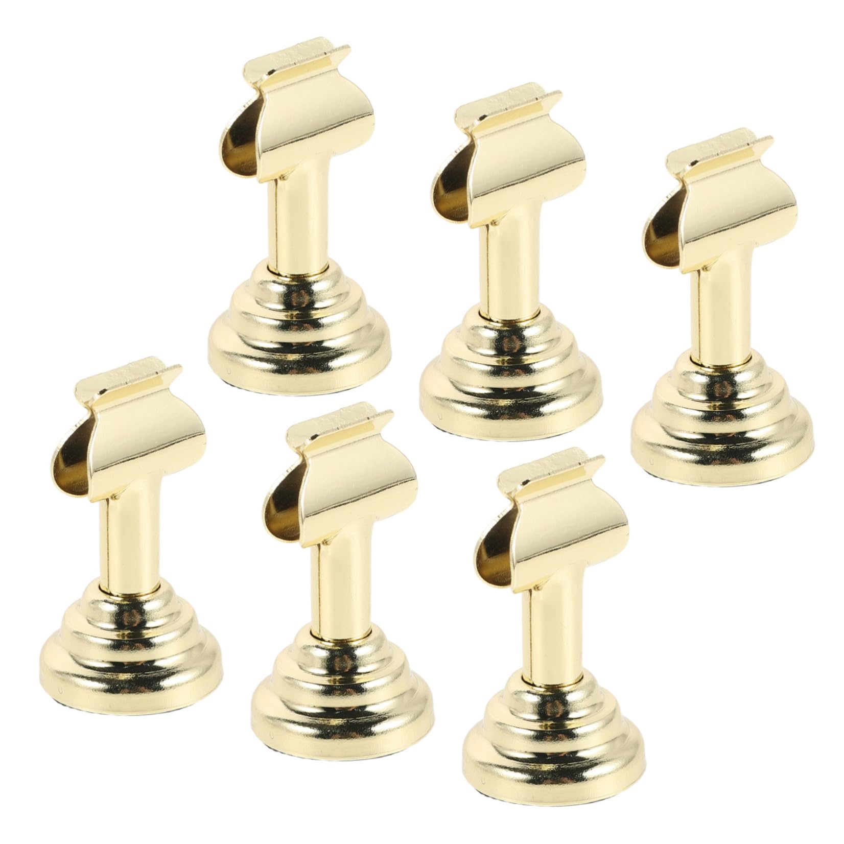 POPETPOP 6 Pezzi Porta Etichette Oro in Lega di Zinco Base Rotonda Elegante per Tavoli Buffet o Reception, Clip Porta Biglietti Facile da Pulire e Durevole