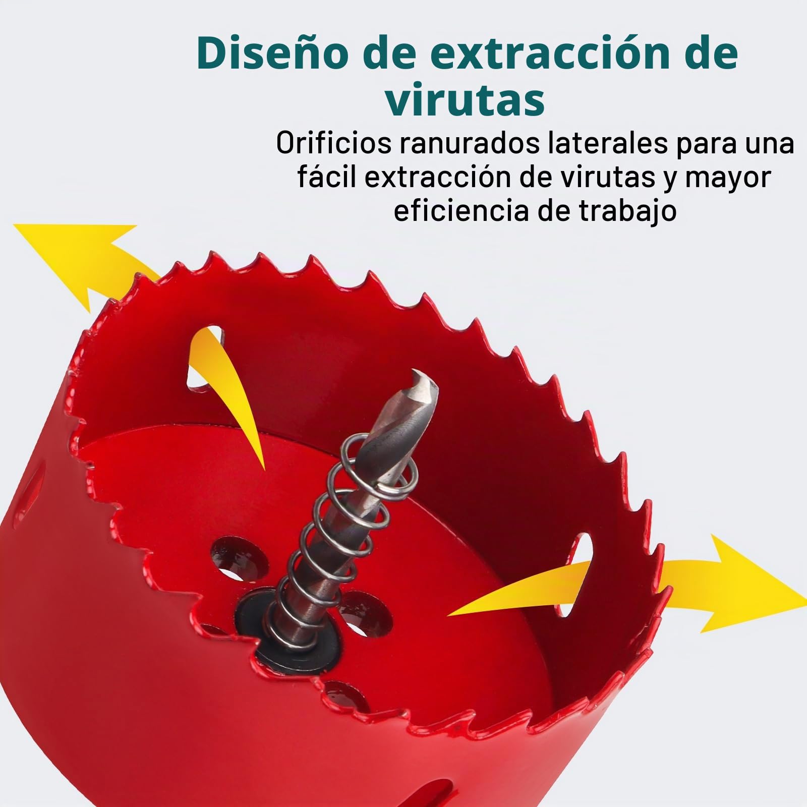 Sierras de Corona 100mm, M42 HSS Bi-Metal Corona Taladro con Adaptador Hexagonal y Taladro, Corona Metal para Pladur Madera Plástico, 1 pieza Rojo