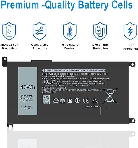 Miniatura 2 de Batería de repuesto YRDD6 para Dell Inspiron 5482 5485 5488 5491 3310 3493 3582 3593 3793 5493 5585 5593 5480 5590 5591 5594 55988 49 EU 583 3584