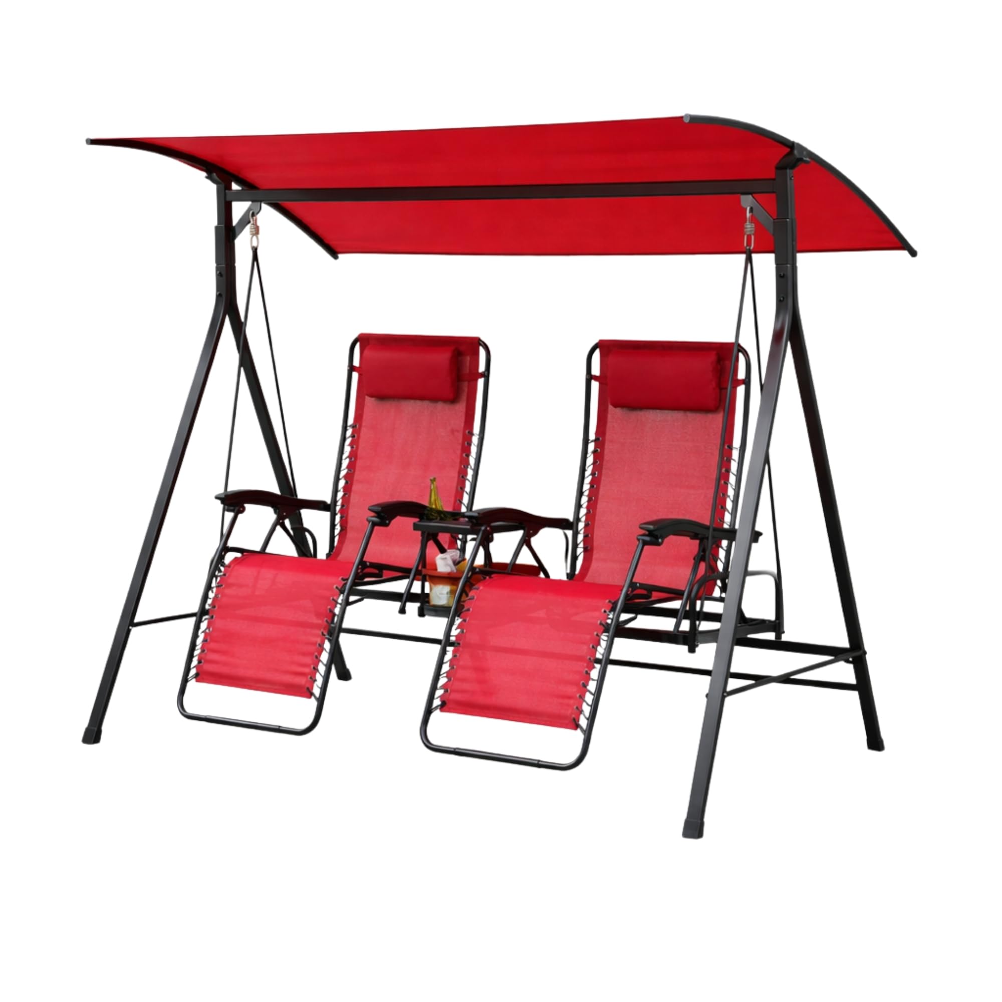 Garden Winds Reinforced RipLock 350 Replacement Canopy Top Cover Compatible with Mainstays Big and Tall Bungee Swing Models MS18-301-004-04 (RTS487H) - Cinnabar Red