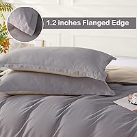 Vista 3 de SAPHREAS Juego de funda de edredón, 100% algodón extrasuave, tamaño individual, lavanda, 2 piezas, 1 funda de edredón de 68 x 90 pulgadas con Crema