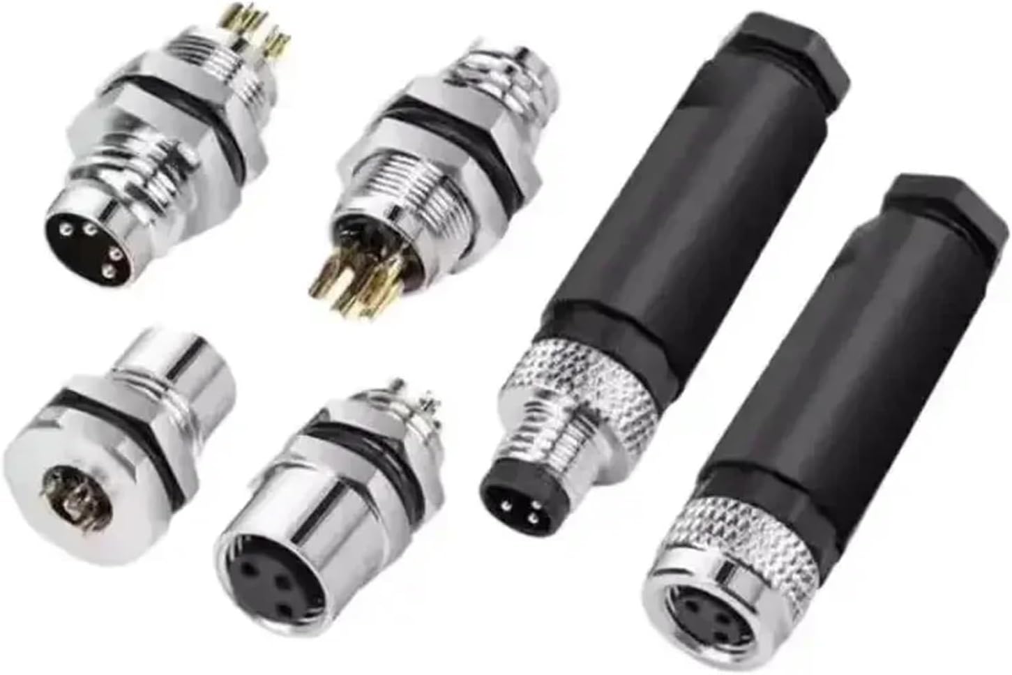 M8 3Pin 4Pin Singal Sensor Connector Male Female Straight Screw Crimp Solder Socket Cable Adapter Waterproof IP67(Male Plug,3pin)