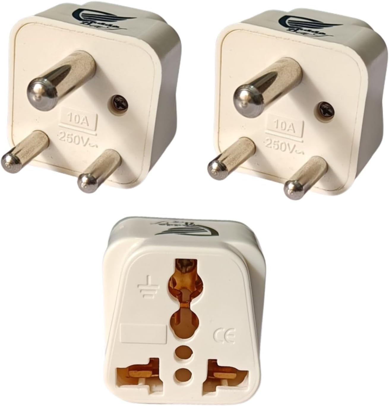 (3 Pcs.) Type D Travel Adapter USA, UK, Japan, Europe to Indian Power Sockets