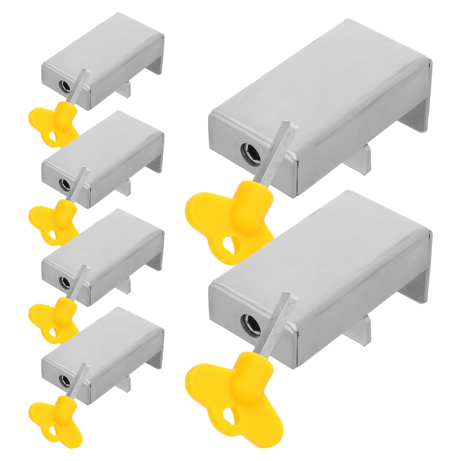 OUNONA 6 Cerraduras Deslizantes para Ventanas Corredizas y Abatibles de Acero Inoxidable, Limitadores de Seguridad a Prueba, Pestillos Resistentes Intemperie para Bloqueo Ajustable