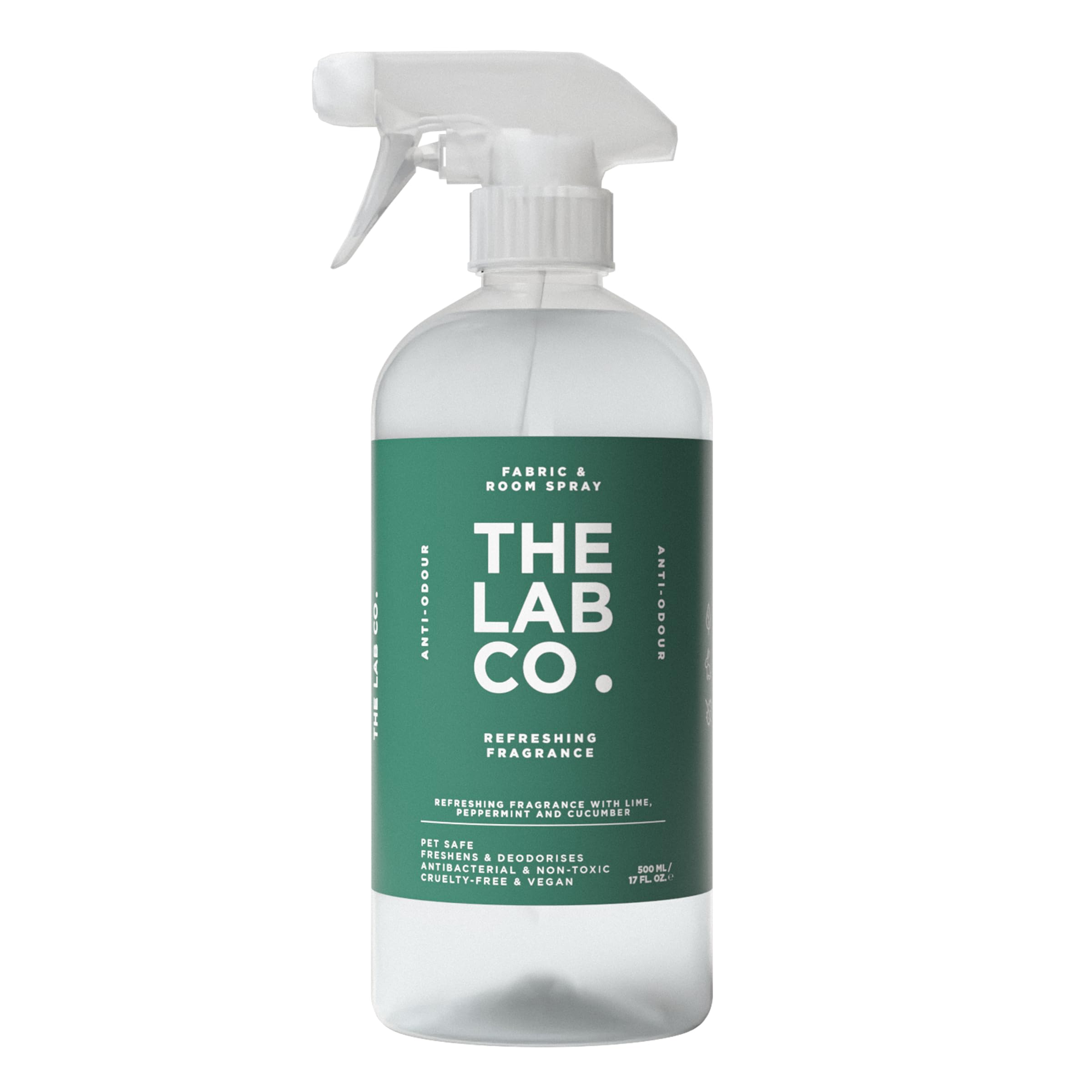 Fabric & Room Spray | Eliminates Bad Odours | Neutralises Nasty Smells | Anti-Bacterial | Refreshing Fragrance with Lime Peppermint Cucumber Essential Oils | 500ml