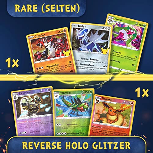 Pokemon Karten Deutsch 50 Verschiedene Original Pokemon | 1 V, VMAX, VSTAR, EX | 3X Holo | 1x Rare | 1 zufällige Pikachu, Evoli, Dedenne aktuelle Sets + 1 Heartforcards® Toploader – Bild 3