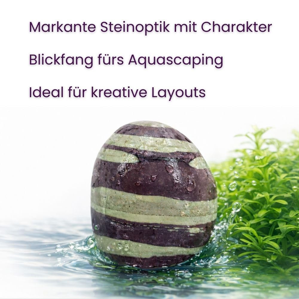 AquaOne Aquariumsteine Purple Cloud Stein I Natursteine 25 kg Mix Größe M-XL I Natursteine für Aquascaping und Naturaquarien mit besonderer Farbzeichnung